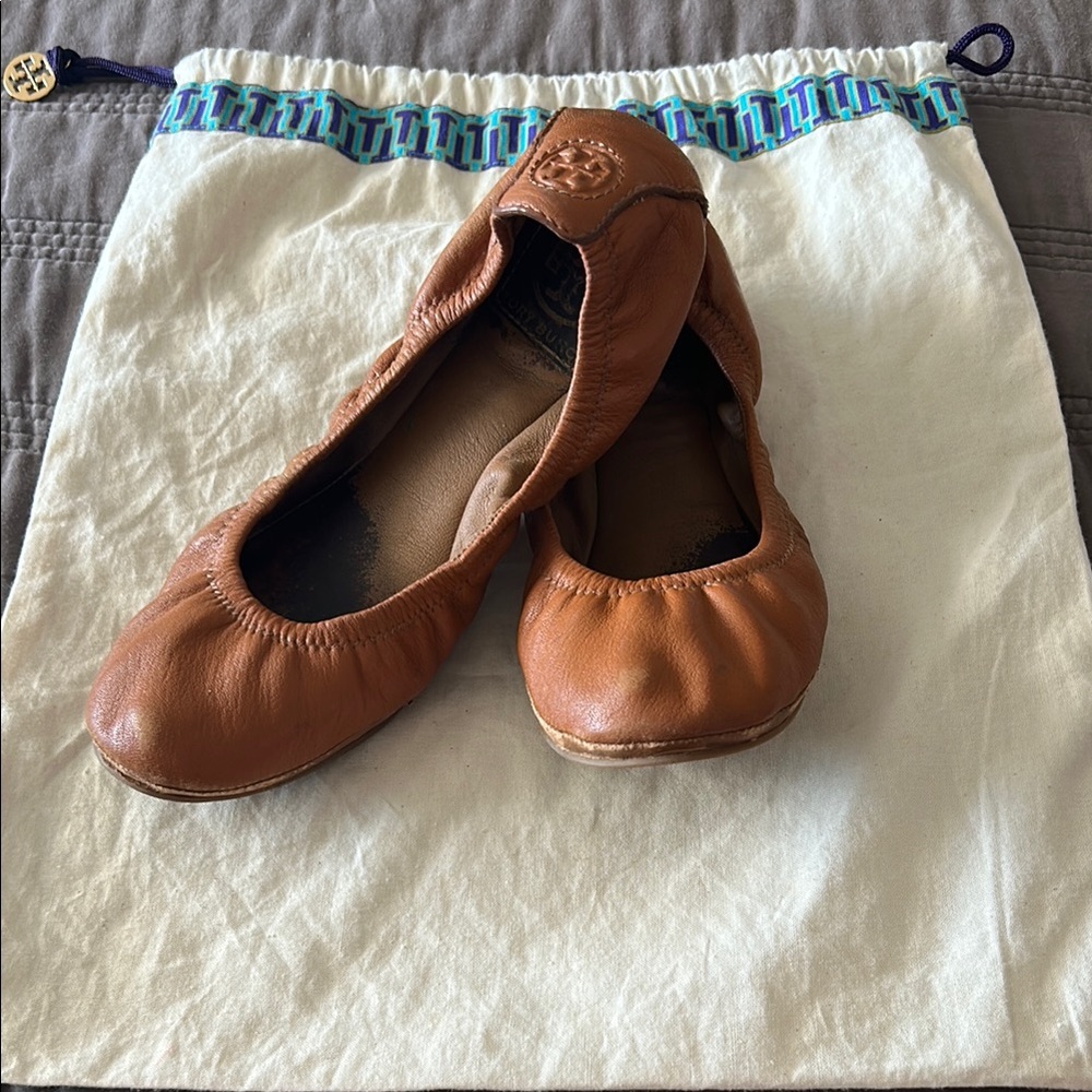Tory Burch Brown Leather Ballet Flats 6 1/2
